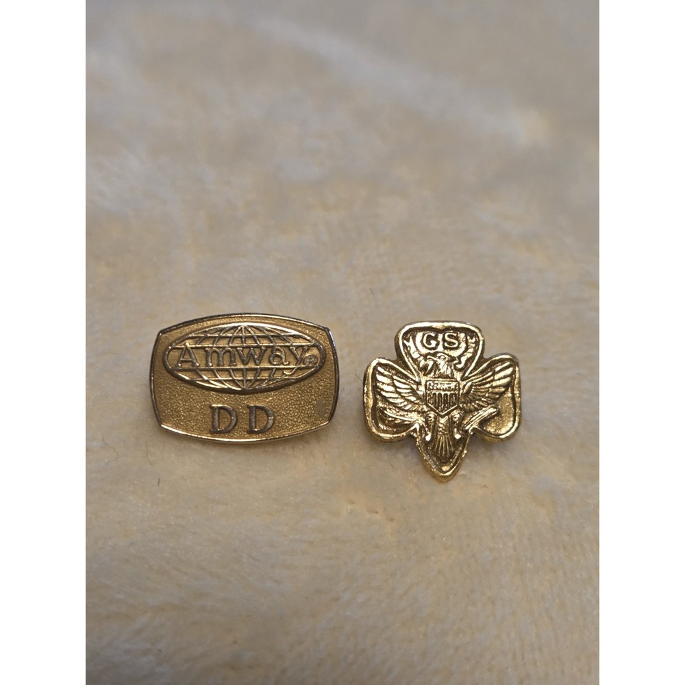 Gold Filled Mini Pins Girl Scouts And Amway